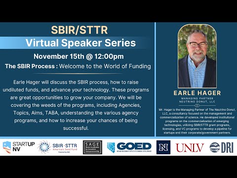💰 SBIR/STTR Grants Explained: How to Win $2.3M in Non-Dilutive Funding | Nevada Entrepreneur Series