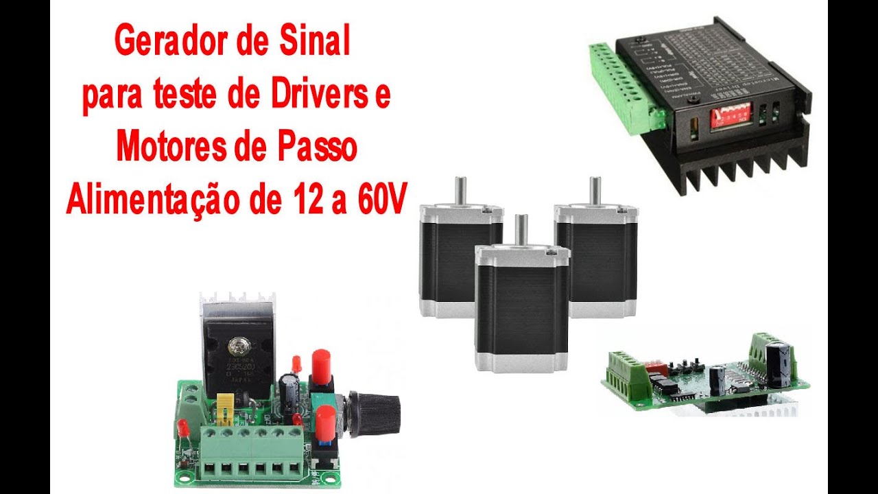 Gerador de Sinais para teste de Drivers e Motores de Passo 12 a 60V