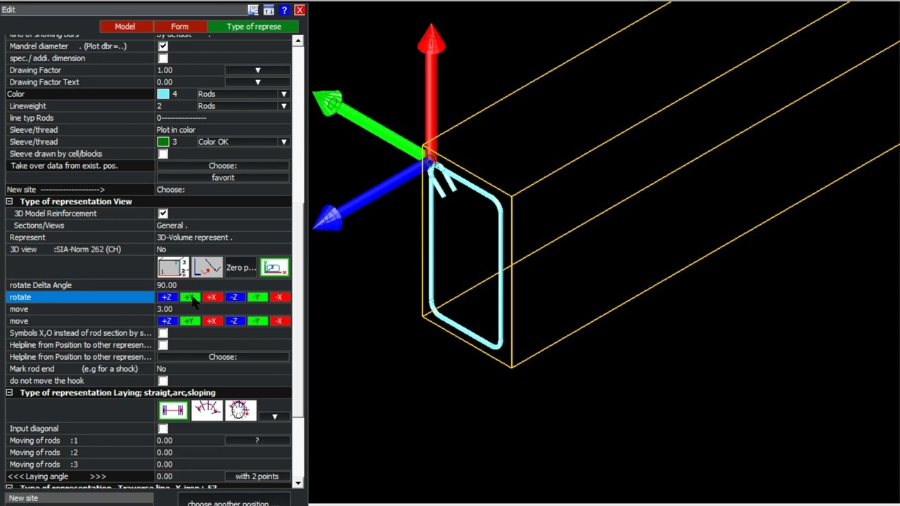 3D Biegeform räumliche Lage bestimmen