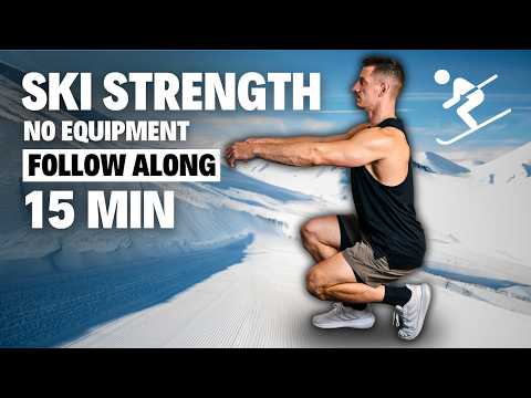 15 Min Ski Strength Bodyweight Workout | Follow Along at Home