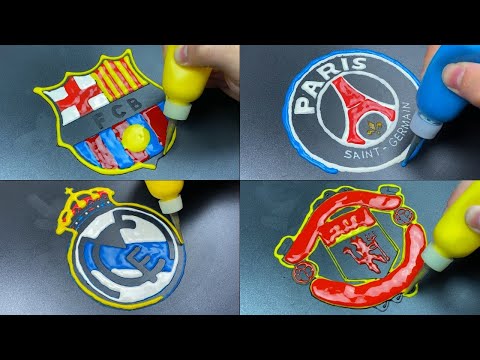 Soccer Club Logos Pancake Art - PSG, Real Madrid, Barcelona, Manchester United