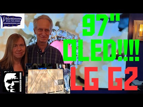 97 INCH LG G2 OLED! THE FIRST MASSIVE  CONSUMER OLED!! UNBOX AND SET UP OF THIS GIANT 4K FLAGSHIP.