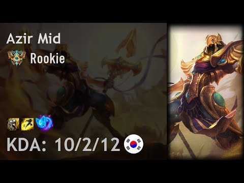Azir Mid vs Cassiopeia - Rookie - KR Challenger Patch 8.5