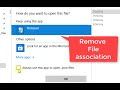 Remove File Type Associations to Default / None in Windows 10