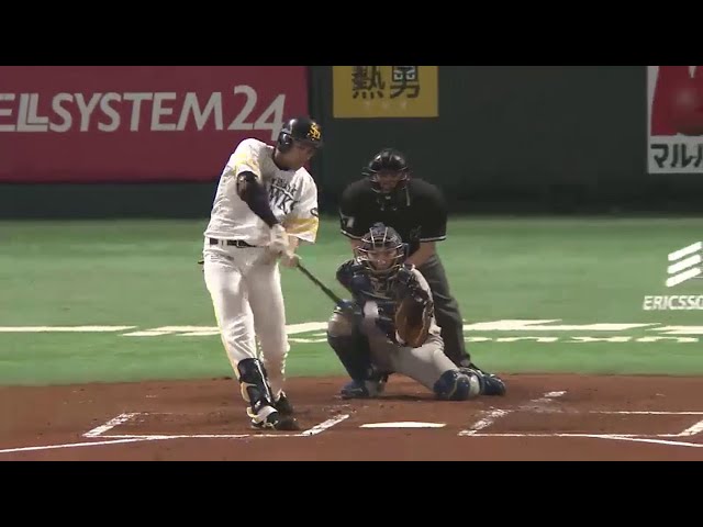 【1回裏】 ホークス・柳田 逆方向に第1号ソロ!! 2015/3/31 H-Bs