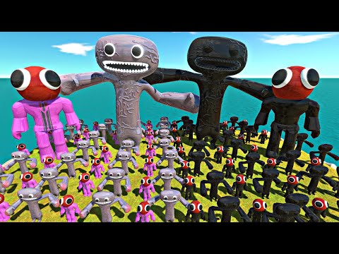 Rainbow Friends Purple Red + Purple Jumbo Josh vs Shadow Itself - Animal Revolt Battle Simulator