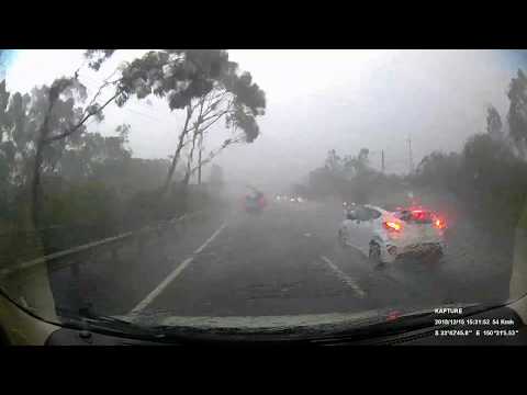 15.12.2018 severe weather Blue Mountains thunderstorm heavy rainfall dashcam footage
