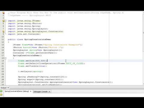Java Programming Tutorial Springlayout Constraints 16 Public Void Setconstraintstring Edgename