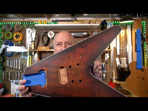 Pango Music Flying V Guitar Kit   Ep 2   Dying the top and gluing in the neck