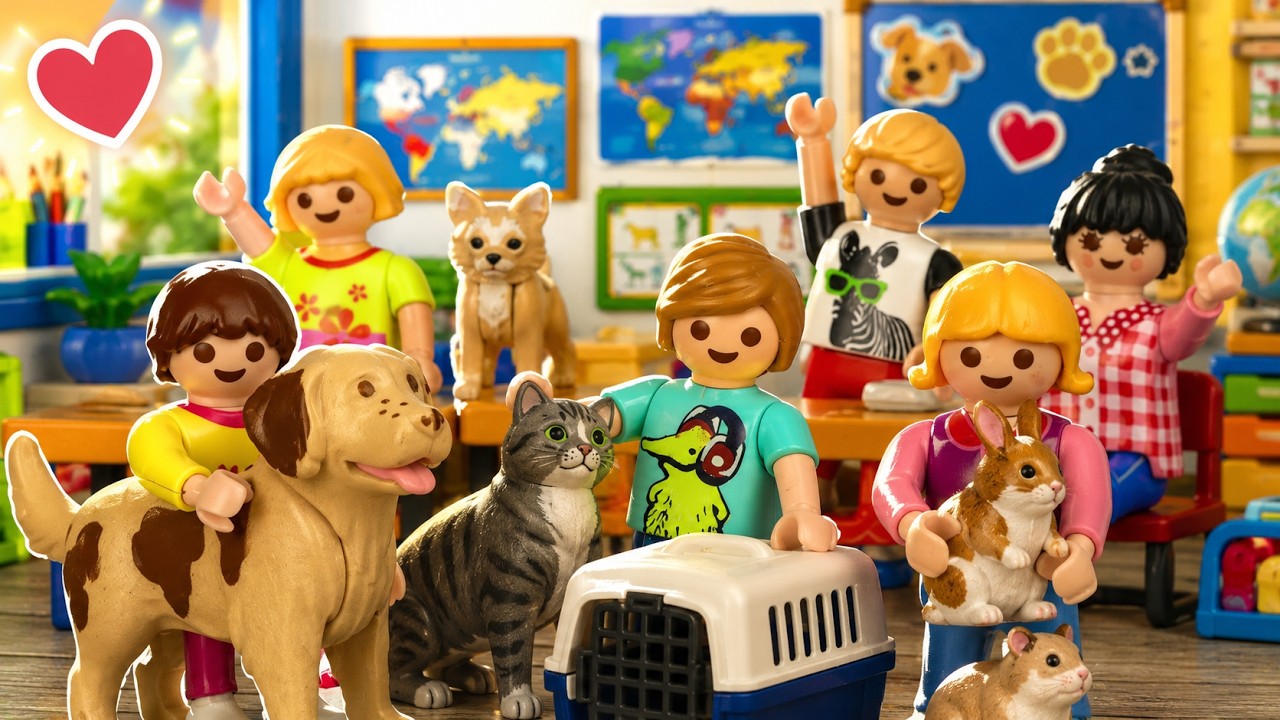 Playmobil Film "Der große Haustiertag in der Schule" Familie Jansen / Kinderfilm / Kinderserie