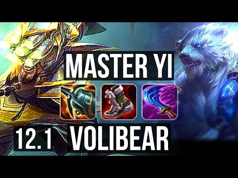 MASTER YI vs VOLIBEAR (JNG) | Rank 3 Yi, 15/3/8, 1.2M mastery, Legendary | EUW Master | 12.1