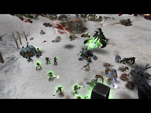 Space Wolves vs Orks vs Necrons vs Dark Eldar - Codex Mod - Warhammer 40K Dawn Of War Soulstorm