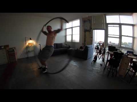 Having a spin at home !  Roue Cyr