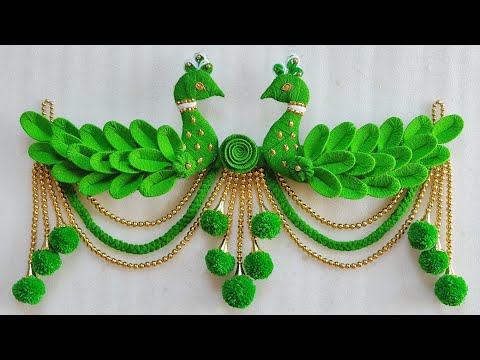 EASY WOOLEN DOOR HANGING TORAN | DIY WOOLEN TORAN MAKING | DOOR HANGING CRAFT IDEAS | NAVRATRI TORAN