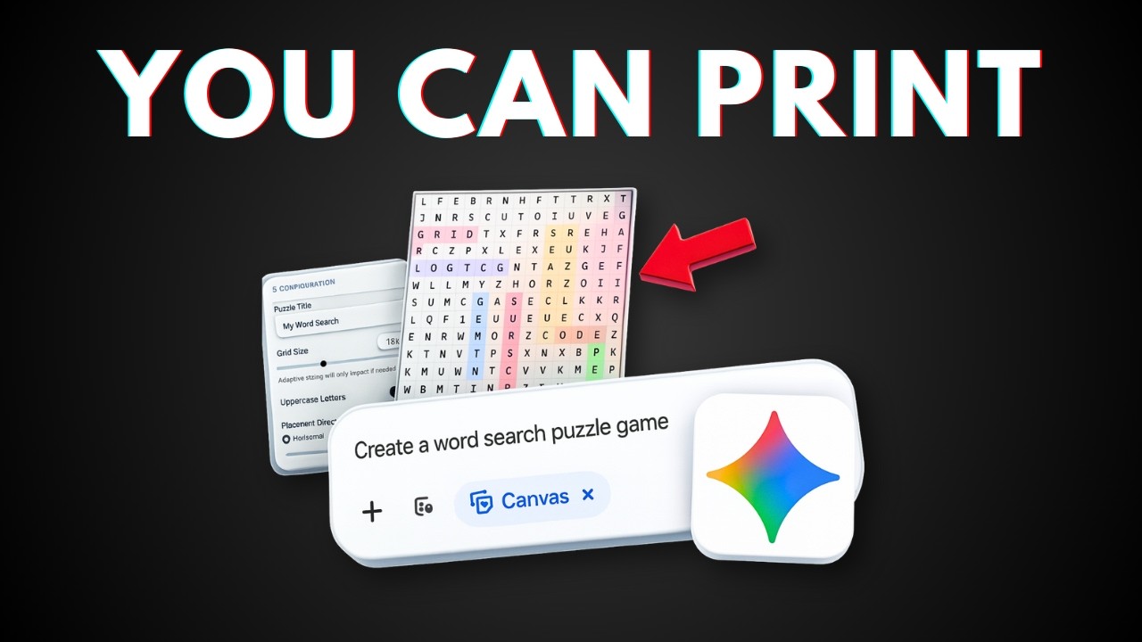 How to Create PRINTABLE Word Search Puzzles with Gemini AI
