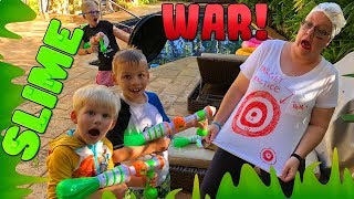 HUGE Family Nerf Slime War!