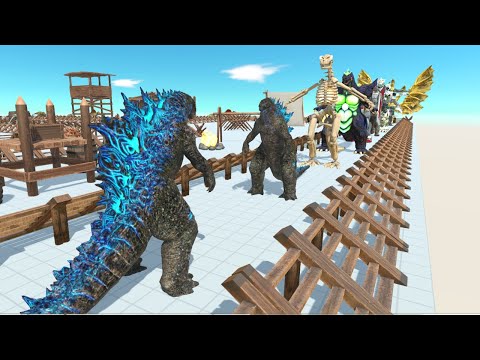 Godzilla 2014 Pyramid Death Run - Animal Revolt Battle Simulator