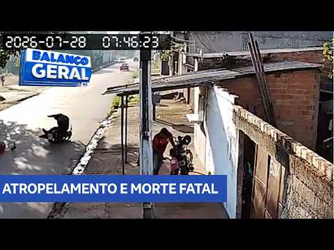 Idoso é atropelado durante travessia, motociclista morre no local