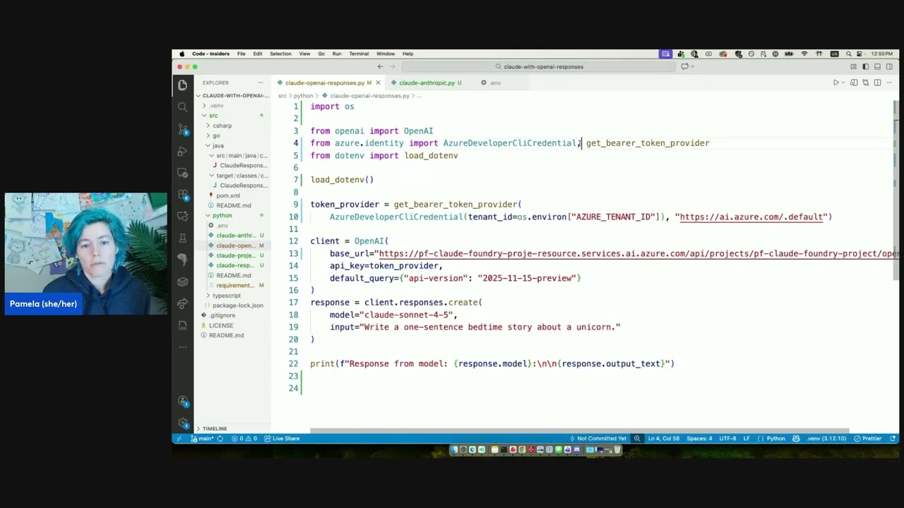 Claude on Azure with OpenAI Python SDK