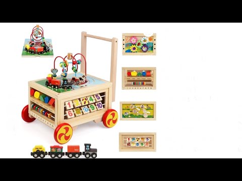 FOPNETS Wooden Activity Cube 7-in-1 Montessori Toys, Educational Learning Toys for Toddlers