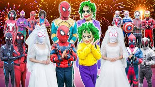 What If 10 SUPERHERO in 1 HOUSE ??? || Spider-Man & JOKER Rescue Bride Was Kidnapped (LIVE ACTION)