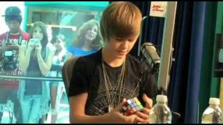 Justin Bieber Playing Rubik's Cube on Radio Disney