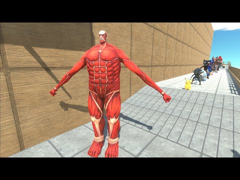 - COLOSSAL TITAN VS DRAGON BALL AND GODZILLA DEATH RUN - Animal Revolt Battle Simulator