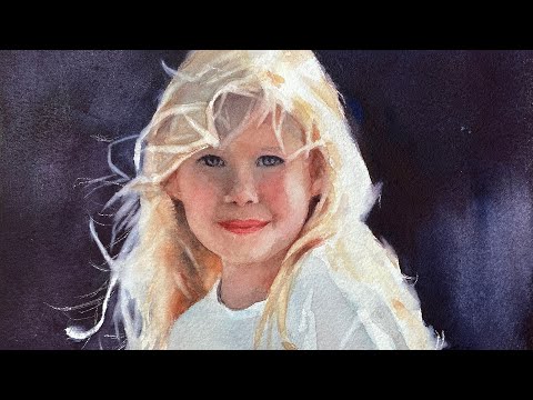 Watercolor Portrait of a Gorgeous Child