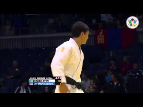 Judo Grand Prix Dusseldorf 2015 Bronze -60kg IBRAYEV Rustam (KAZ) vs. PAPINASHVILI Amiran (GEO)