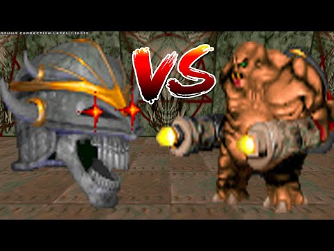 Iron Lich vs Mancubus - CROSSOVER FIGHT - HERETIC vs DOOM Monster Infighting
