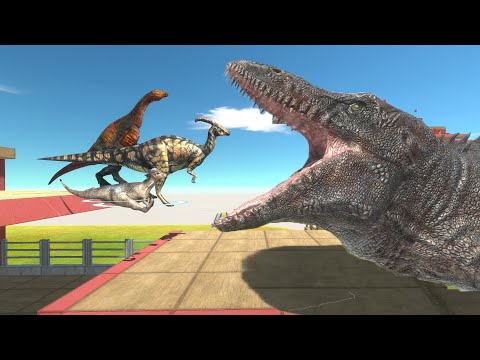 Dinosaurs Race - Run Through Giant Mosasaurus Challenge - Animal Revolt Battle Simulator