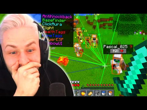 3 HACKERS (Rewi too lol) against 100 MINECRAFT PVP players!  Com Event!