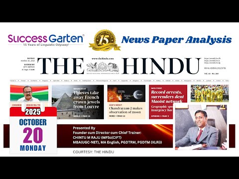Newspaper Analysis - The Hindu Daily, Chintu M Raju!