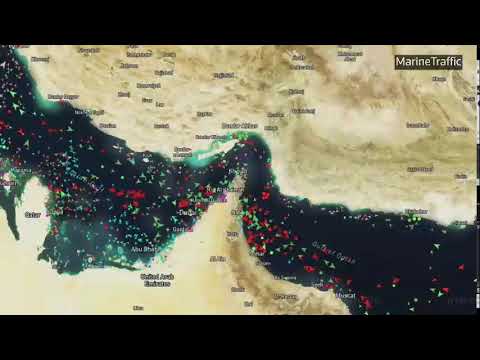 Vessel tracker showing traffic in Strait of Hormuz