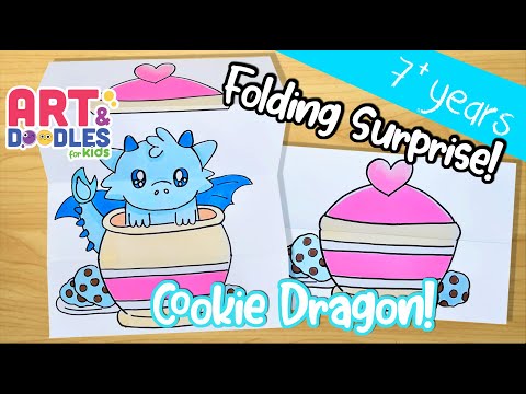 How to draw A DRAGON  | FOLDING SURPRISE | Art and doodles for kids