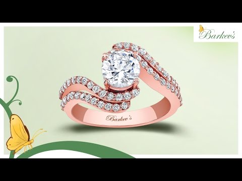 Swirling Double Row Rose Gold Engagement Ring From Barkev's - 7912LP