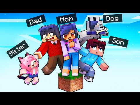 10 FRIENDS on ONE FAMILY BLOCK in Minecraft!