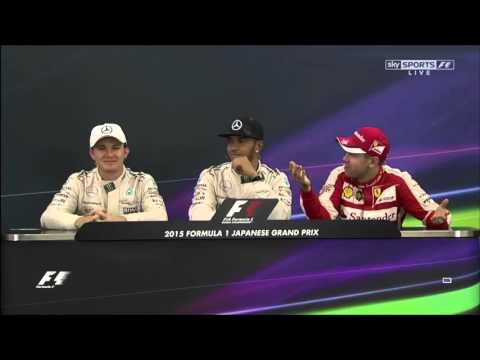 Sebastian Vettel joking with Nico