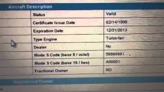 how to use the faa.gov N-number look up function