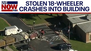 Stolen 18-wheeler truck intentionally crashes into Texas DPS office | LiveNOW from FOX
