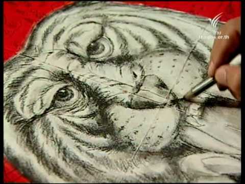 สอนศิลป์ [1-184] โดย อ.กัญจน์คชา คงคามี [สื่อผสม_ภาพเสือเขี้ยวดาบ]