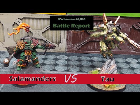Salamanders (Space Marines) v Tau - 2000 pts Warhammer 40k Battle Report