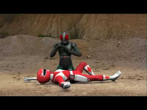 GTA V Mods - Power Ranger vs Kamen Rider Black RX - 3d Animation ( Parody!!)