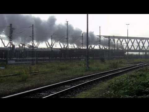 Two Big German Steam Locomotives ahead Special Train in Hamburg 2010 [HD]