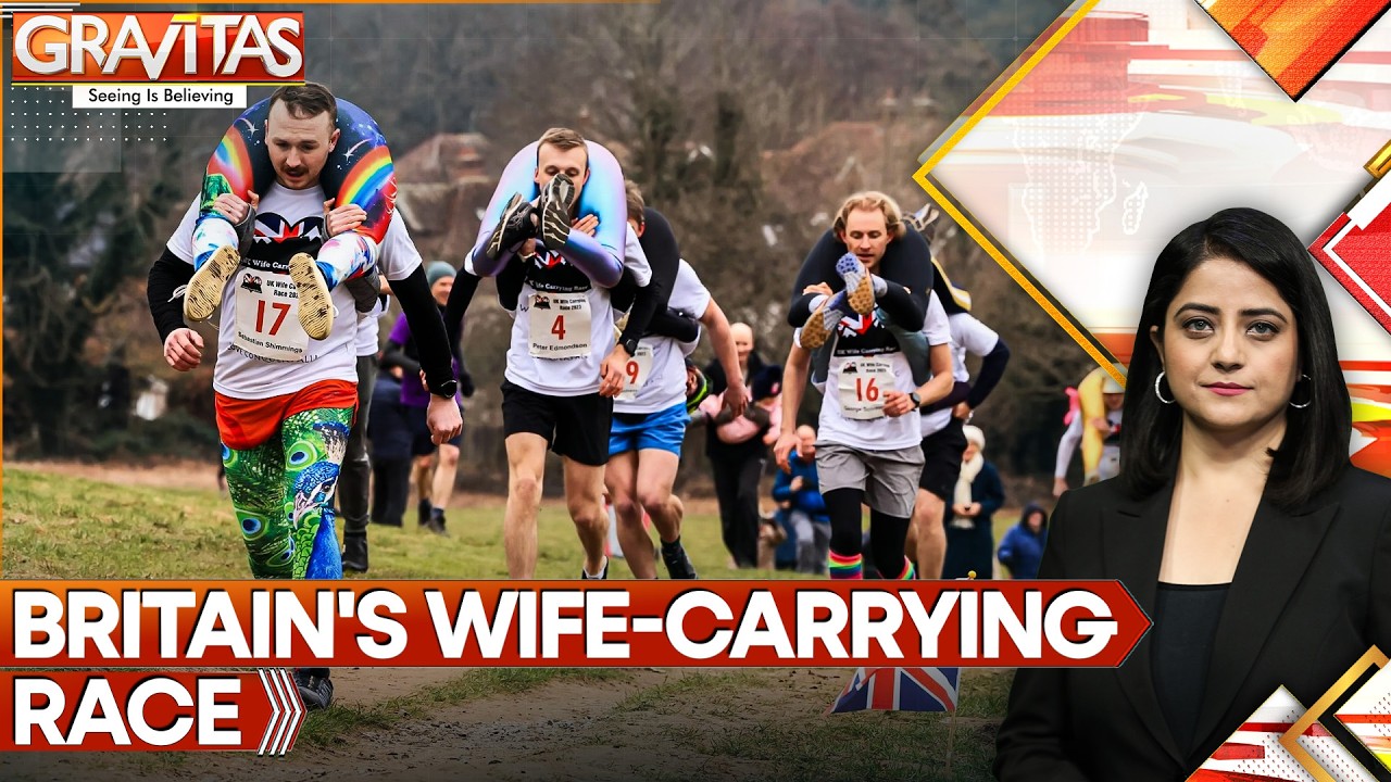 Wife-Carrying Race in England: Finnish Duo Wins Barrel of Ale Prize | GRAVITAS