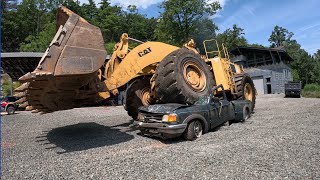 Moving a big wheel loader