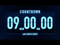 9 Hours Countdown Timer Flip Clock With Simple Beeps