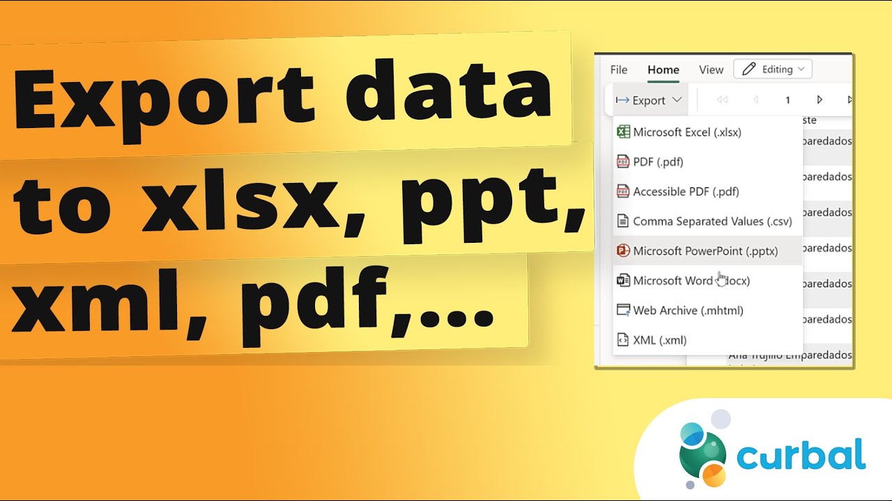 Export Power BI data to any format: excel, power point, pdf, xml, .....
