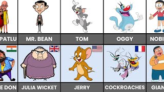 Cartoons And Their Enemy From Different Countries