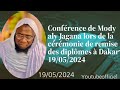 Conférence Mody Aly Diagana lors de la cérémonie de remise se diplômes à Dakar le 19/05/24